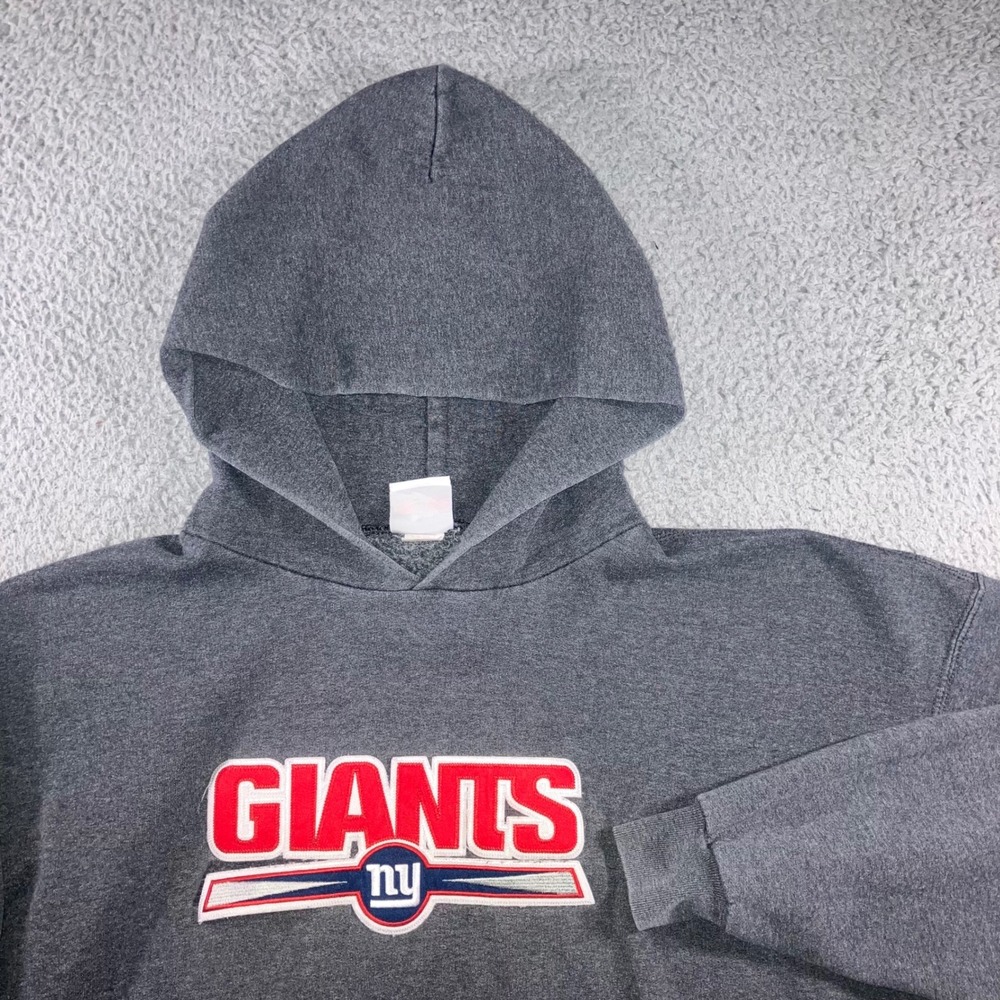 Vintage New York Giants Hoodie 3XL Embroidered NFL Team Apparel Charcoal Gray